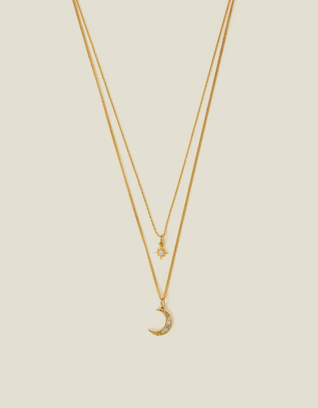 StellaGleam™ – 14ct Gold-Plated Celestial Pendant Layered Necklace