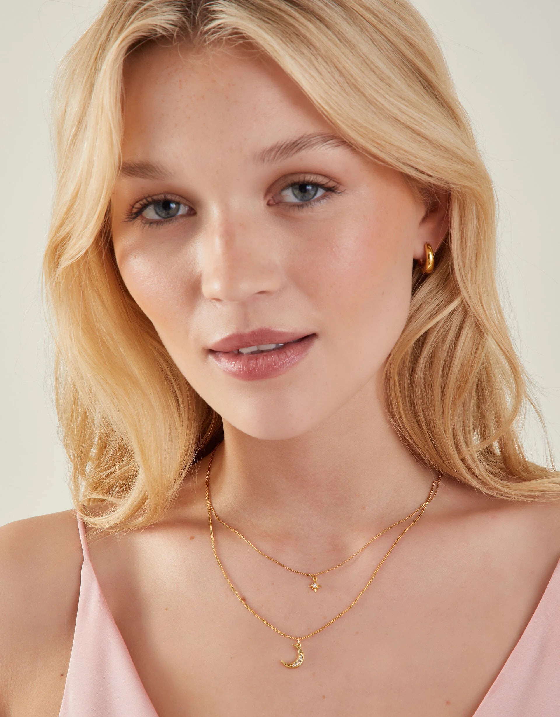 StellaGleam™ – 14ct Gold-Plated Celestial Pendant Layered Necklace