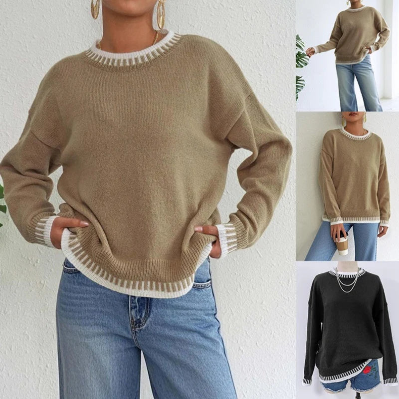 CozyContour™ – Women’s Casual Ribbed Sweater (Relaxed Fit Pullover)