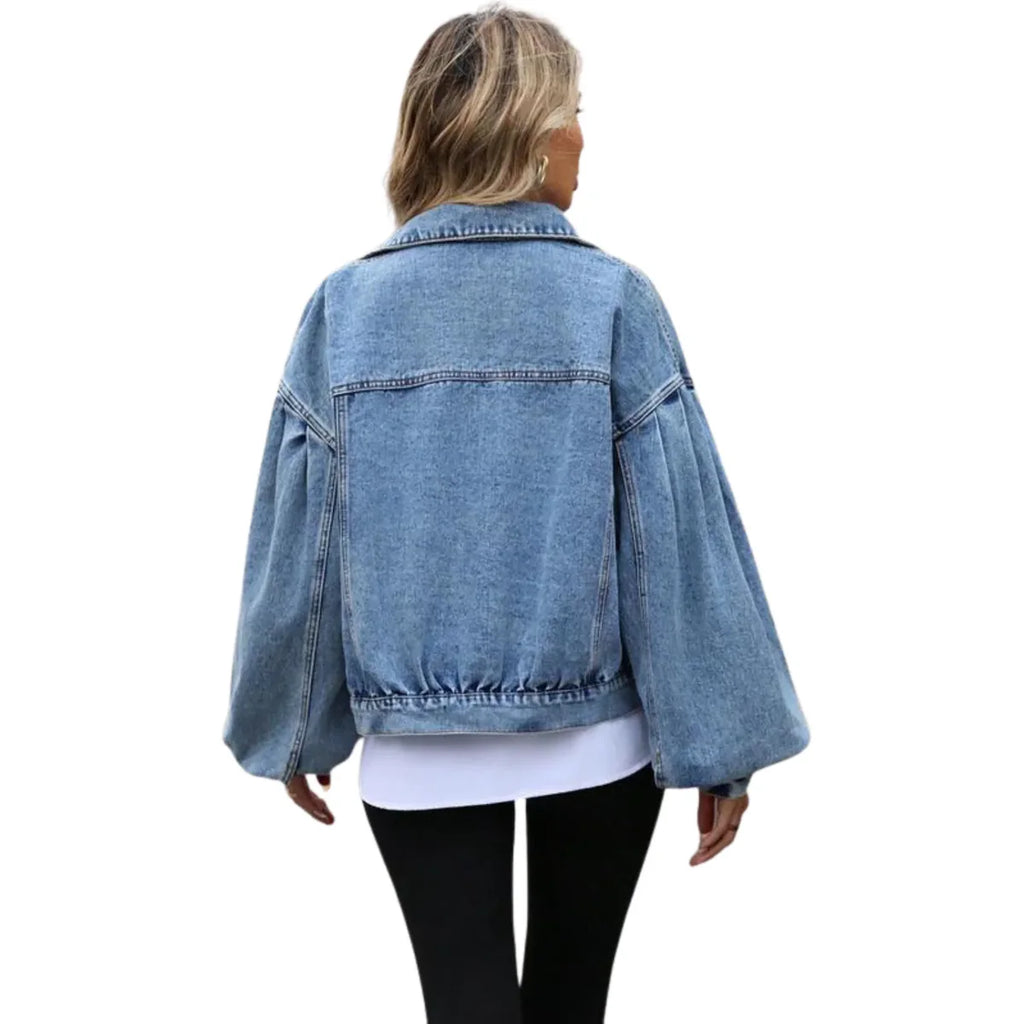 DenimSculpt™ – Women’s Embossed Denim Jacket (Slim Fit & Casual)